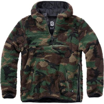 Brandit, Herren, Outdoorjacken, Teddyfleece Worker Pullover Jacket - 13975 (7XL), Grün Brandit, Herren, Outdoorjacken, Teddyfleece Worker Pullover Jacket - 13975 (7XL), Grün