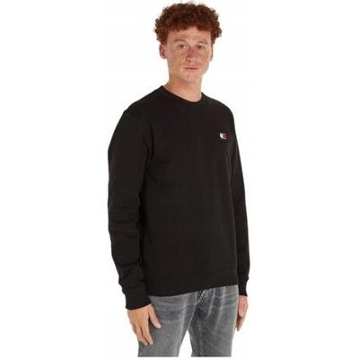 Tommy Jeans, Herren, Pullover, Tjm Reg Badge Crew Ext, Schwarz, (L) Tommy Jeans, Herren, Pullover, Tjm Reg Badge Crew Ext, Schwarz, (L)