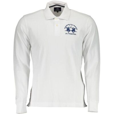 La Martina, Herren, Shirts, Elegantes langärmeliges Polo mit kontrastierender Verzierung, Weiss, (XXL) La Martina, Herren, Shirts, Elegantes langärmeliges Polo mit kontrastierender Verzierung, Weiss, (XXL)