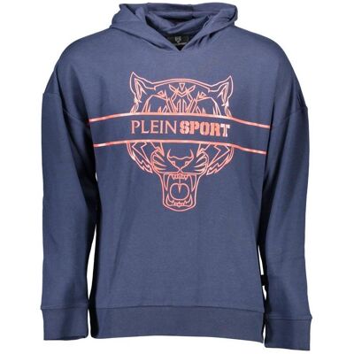 Plein Sport, Herren, Pullover, Blue Cotton Men's Hoodie, Blau, (XL) Plein Sport, Herren, Pullover, Blue Cotton Men's Hoodie, Blau, (XL)