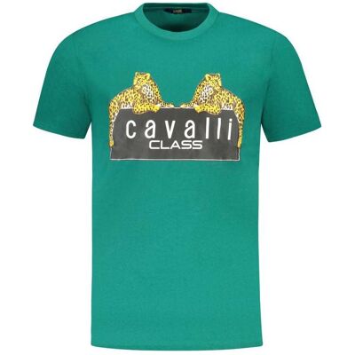 Cavalli Class, Herren, Shirts, Green Cotton Men T-Shirt, Grün, (XXL) Cavalli Class, Herren, Shirts, Green Cotton Men T-Shirt, Grün, (XXL)