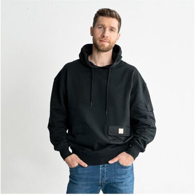 Stier, Herren, Pullover, Heavy Hoodie Functional Pocket organic cotton S Black, Schwarz, (S) Stier, Herren, Pullover, Heavy Hoodie Functional Pocket organic cotton S Black, Schwarz, (S)