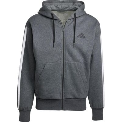Adidas Herren, Pullover, M 3S Fl Fz Hd Kapuzenjacke, Schwarz, Grau, (L) Adidas Herren, Pullover, M 3S Fl Fz Hd Kapuzenjacke, Schwarz, Grau, (L)