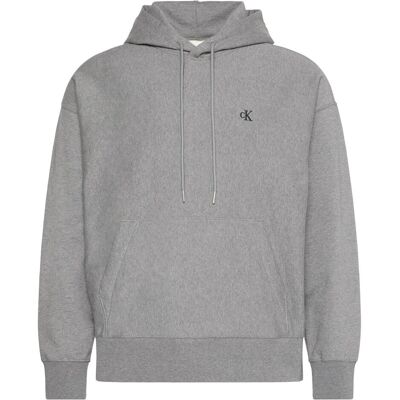 Calvin Klein Jeans, Herren, Pullover, Premium Terry Monogram Hoodie, Grau, (S) Calvin Klein Jeans, Herren, Pullover, Premium Terry Monogram Hoodie, Grau, (S)