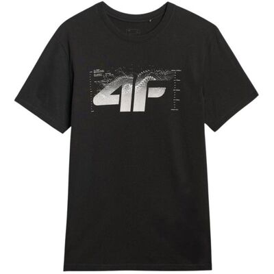 4F, Herren, Sportshirt, tiefschwarzes Herren-T-Shirt (S), Schwarz, S 4F, Herren, Sportshirt, tiefschwarzes Herren-T-Shirt (S), Schwarz, S