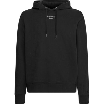 Calvin Klein Jeans, Herren, Pullover, Stacked Logo, Schwarz, (XL) Calvin Klein Jeans, Herren, Pullover, Stacked Logo, Schwarz, (XL)
