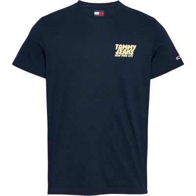 Tommy Jeans, Herren, Shirts, Tjm Slim Bubble Print Ss Tee Ext, Blau, (L) Tommy Jeans, Herren, Shirts, Tjm Slim Bubble Print Ss Tee Ext, Blau, (L)