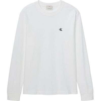 Calvin Klein Jeans, Herren, Shirts, Ls Easy Monogram Tee, Weiss, (XXL) Calvin Klein Jeans, Herren, Shirts, Ls Easy Monogram Tee, Weiss, (XXL)