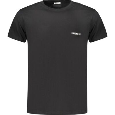Bikkembergs, Herren, Shirts, Black Cotton T-Shirt, Schwarz, (S) Bikkembergs, Herren, Shirts, Black Cotton T-Shirt, Schwarz, (S)