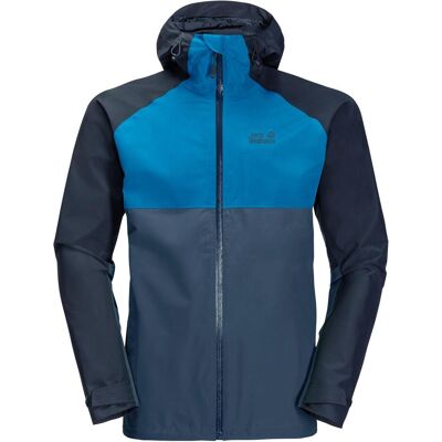 Jack Wolfskin, Herren, Regenjacken, Mount Isa, Blau, (L) Jack Wolfskin, Herren, Regenjacken, Mount Isa, Blau, (L)