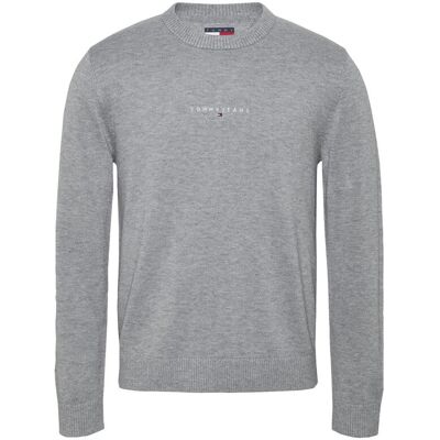 Tommy Jeans, Herren, Pullover, Tjm Linear Small Chest Sweater, Grau, (XL) Tommy Jeans, Herren, Pullover, Tjm Linear Small Chest Sweater, Grau, (XL)