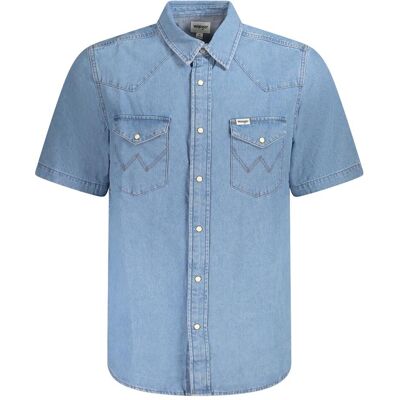 Wrangler, Herren, Hemden, Hellblaues Baumwollhemd für Männer, Blau, (S) Wrangler, Herren, Hemden, Hellblaues Baumwollhemd für Männer, Blau, (S)
