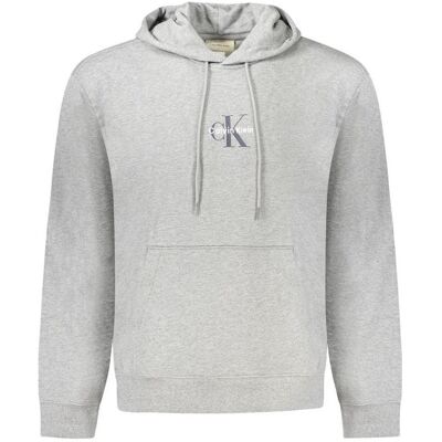 Calvin Klein Jeans, Herren, Pullover, Ls Eu 350terry Micro Monologo Ho, Grau, (XL) Calvin Klein Jeans, Herren, Pullover, Ls Eu 350terry Micro Monologo Ho, Grau, (XL)