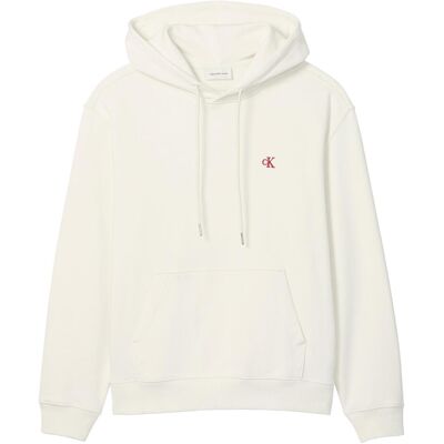 Calvin Klein Jeans, Herren, Pullover, Ls 350terry Eu Monogram Hoodie, Weiss, (L) Calvin Klein Jeans, Herren, Pullover, Ls 350terry Eu Monogram Hoodie, Weiss, (L)