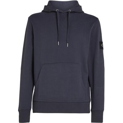 Calvin Klein Jeans, Herren, Pullover, Badge Hoodie, Blau, (L) Calvin Klein Jeans, Herren, Pullover, Badge Hoodie, Blau, (L)