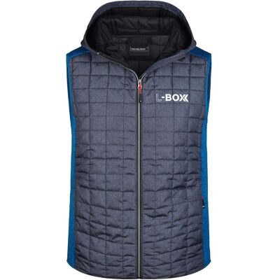 L-Boxx, Arbeitsjacke, Herren Hybrid Strickfleece Gilet Weste - royal melange / anthracite melange Grösse XL (XL) L-Boxx, Arbeitsjacke, Herren Hybrid Strickfleece Gilet Weste - royal melange / anthracite melange Grösse XL (XL)