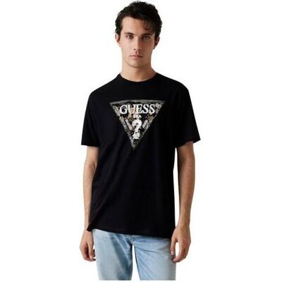 Guess Herren, Shirts, Herren-T-Shirt Dreieck Schwarz, Schwarz, (M) Guess Herren, Shirts, Herren-T-Shirt Dreieck Schwarz, Schwarz, (M)