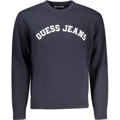 Guess Herren, Pullover, Jeans Blue Cotton Men's Sweater, Blau, (L) Guess Herren, Pullover, Jeans Blue Cotton Men's Sweater, Blau, (L)