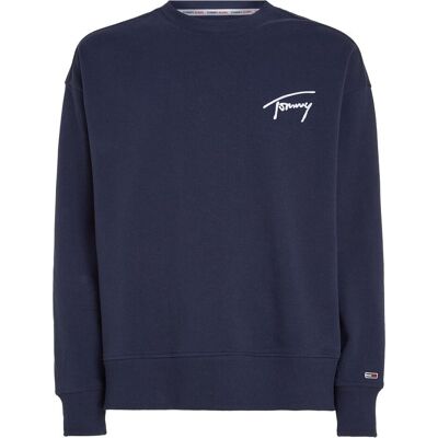 Tommy Hilfiger Herren, Pullover, Herren TJM Tommy Signature Crew Sweatshirts, Twilight Navy, L, Blau, (L) Tommy Hilfiger Herren, Pullover, Herren TJM Tommy Signature Crew Sweatshirts, Twilight Navy, L, Blau, (L)