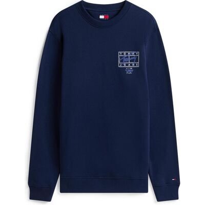 Tommy Jeans, Herren, Pullover, Tjm Reg Entry Dna Play Crew Ext, Blau, (3XL) Tommy Jeans, Herren, Pullover, Tjm Reg Entry Dna Play Crew Ext, Blau, (3XL)