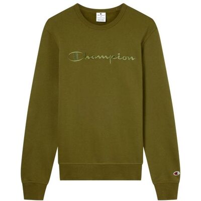Champion, Herren, Pullover, Herren-Sweatshirt mit Rundhalsausschnitt, oliv, Grün, (M) Champion, Herren, Pullover, Herren-Sweatshirt mit Rundhalsausschnitt, oliv, Grün, (M)