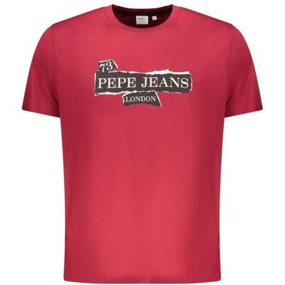 Pepe Jeans, Herren, Shirts, Red Cotton Men T-Shirt, Rot, (S) Pepe Jeans, Herren, Shirts, Red Cotton Men T-Shirt, Rot, (S)