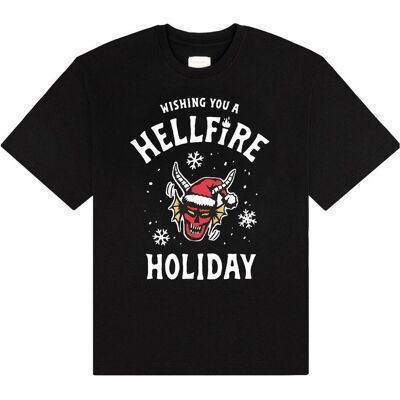 Netflix, Herren, Shirts, Stranger Things - Wishing You A Hell Fire, Schwarz, (S) Netflix, Herren, Shirts, Stranger Things - Wishing You A Hell Fire, Schwarz, (S)