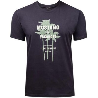 Mustang, Herren, Shirts, Herren-T-Shirt in Marineblau, Blau, (XXL) Mustang, Herren, Shirts, Herren-T-Shirt in Marineblau, Blau, (XXL)