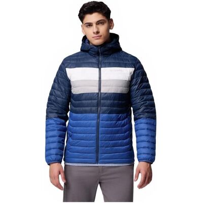 Columbia, Herren, Outdoorjacken, Powder Pass Hooded Jacket, Mannen, Blauw, Jasje, maat: M (M), Blau, M Columbia, Herren, Outdoorjacken, Powder Pass Hooded Jacket, Mannen, Blauw, Jasje, maat: M (M), Blau, M
