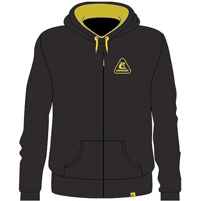 Cressi, Herren, Pullover, 1948 Zip-Hoodie, Schwarz, Gelb, (S) Cressi, Herren, Pullover, 1948 Zip-Hoodie, Schwarz, Gelb, (S)