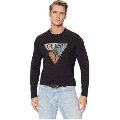 Guess Herren, Shirts, Herren T-Shirt Langarm Ls Triangle Schwarz, Schwarz, (M) Guess Herren, Shirts, Herren T-Shirt Langarm Ls Triangle Schwarz, Schwarz, (M)