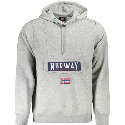 Norway 1963, Herren, Pullover, Grigio Cotton Male Sweatshirt with Hood, Grau, (XL) Norway 1963, Herren, Pullover, Grigio Cotton Male Sweatshirt with Hood, Grau, (XL)