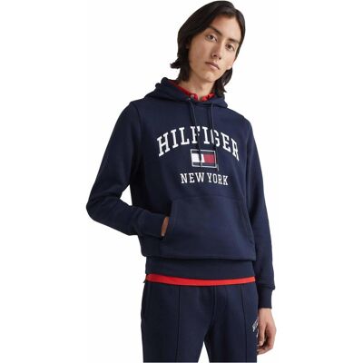 Tommy Hilfiger Herren, Pullover, MODERN VARSITY HOODY, blau(dwblue (5)), Gr. L, Blau, (L) Tommy Hilfiger Herren, Pullover, MODERN VARSITY HOODY, blau(dwblue (5)), Gr. L, Blau, (L)