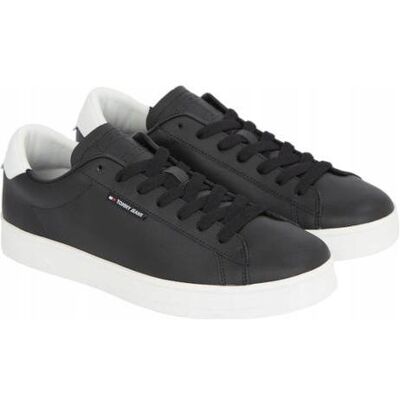 Tommy Hilfiger Herren, Jeans, Tjm Leather Low Cupsole, Schwarz, (42) Tommy Hilfiger Herren, Jeans, Tjm Leather Low Cupsole, Schwarz, (42)