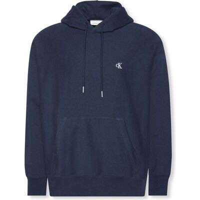 Calvin Klein Jeans, Herren, Pullover, Premium Terry Monogram Hoodie, Blau, (S) Calvin Klein Jeans, Herren, Pullover, Premium Terry Monogram Hoodie, Blau, (S)