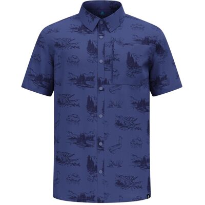 Odlo, Herren, Hemden, Essential Print Shirt S/S, Blau, (XL) Odlo, Herren, Hemden, Essential Print Shirt S/S, Blau, (XL)