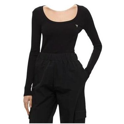 Guess Damen, Shirts, Colette Damen Langarm-Ripptop Schwarz, Schwarz, (M) Guess Damen, Shirts, Colette Damen Langarm-Ripptop Schwarz, Schwarz, (M)