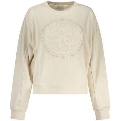 Guess Damen, Pullover, Jeans White Cotton Women Sweatshirt, Weiss, (L) Guess Damen, Pullover, Jeans White Cotton Women Sweatshirt, Weiss, (L)