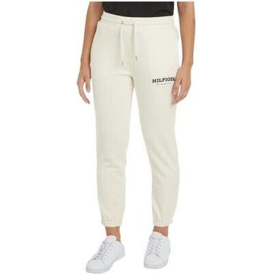 Tommy Hilfiger Damen, Hosen, Reg Monotype Flock Sweatpants, Beige, (M) Tommy Hilfiger Damen, Hosen, Reg Monotype Flock Sweatpants, Beige, (M)