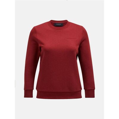 Peak Performance, Damen, Pullover, Original Rundhals-Sweatshirt mit kleinem Logo, Rot, (S) Peak Performance, Damen, Pullover, Original Rundhals-Sweatshirt mit kleinem Logo, Rot, (S)