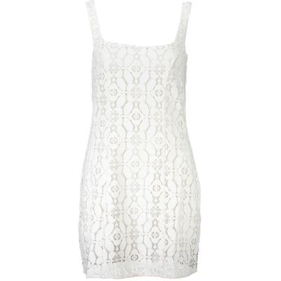 Desigual, Damen, Kleider, Bianco Polyester Women Dress, Weiss, (L) Desigual, Damen, Kleider, Bianco Polyester Women Dress, Weiss, (L)