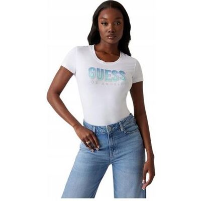 Guess Damen, Shirts, Damen T-Shirt Glitter Degrad Weiss, Weiss, (M) Guess Damen, Shirts, Damen T-Shirt Glitter Degrad Weiss, Weiss, (M)
