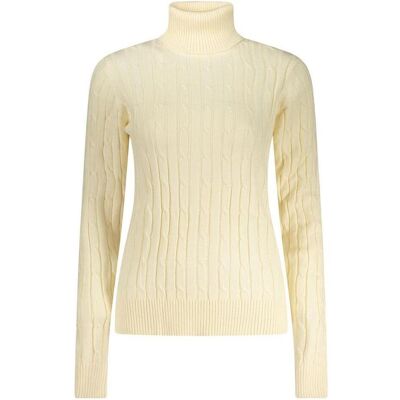Norway 1963, Damen, Pullover, White Viscose Women's Turtleneck Sweater, Weiss, (XXL) Norway 1963, Damen, Pullover, White Viscose Women's Turtleneck Sweater, Weiss, (XXL)