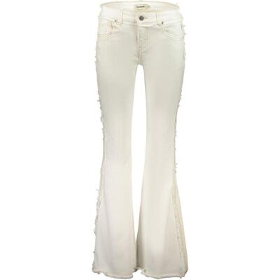 Desigual, Damen, Jeans, White Cotton Flared Jeans, Weiss, (36) Desigual, Damen, Jeans, White Cotton Flared Jeans, Weiss, (36)