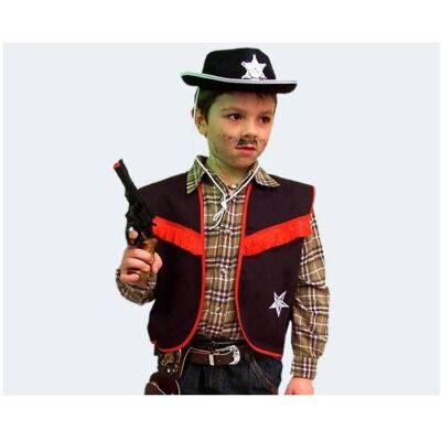 Festartikel Müller, Westen, MÜLLER Cowboy Weste Gr152 Stoffschwarz mit Fransen, Schwarz, (152) Festartikel Müller, Westen, MÜLLER Cowboy Weste Gr152 Stoffschwarz mit Fransen, Schwarz, (152)