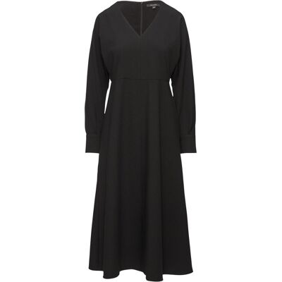 Comma, Damen, Kleider, Kleid Fliessendes Crepe-Kleid mit Fledermausarm, Schwarz, (40) Comma, Damen, Kleider, Kleid Fliessendes Crepe-Kleid mit Fledermausarm, Schwarz, (40)