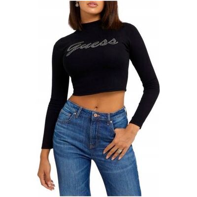 Guess Damen, Pullover, Damen Rollkragenpullover Ls Strass, (L) Guess Damen, Pullover, Damen Rollkragenpullover Ls Strass, (L)