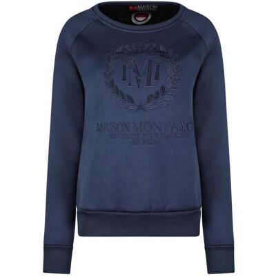 Maison Montaigne, Damen, Pullover, FIMOSAI NAVY MT LADY 016 sweatshirt (RBMWW6411F/MM-MARINE), Blau, (XL) Maison Montaigne, Damen, Pullover, FIMOSAI NAVY MT LADY 016 sweatshirt (RBMWW6411F/MM-MARINE), Blau, (XL)