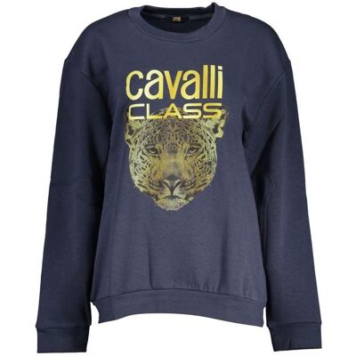 Cavalli Class, Damen, Pullover, Blue Polyester Women Sweatshirt, Blau, (M) Cavalli Class, Damen, Pullover, Blue Polyester Women Sweatshirt, Blau, (M)