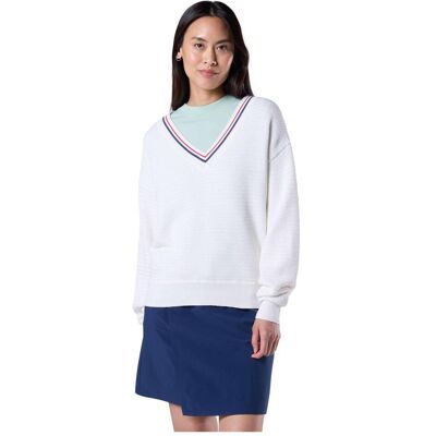 Rossignol, Damen, Pullover, Damen V-Ausschnitt Pulli, Weiss, (S) Rossignol, Damen, Pullover, Damen V-Ausschnitt Pulli, Weiss, (S)